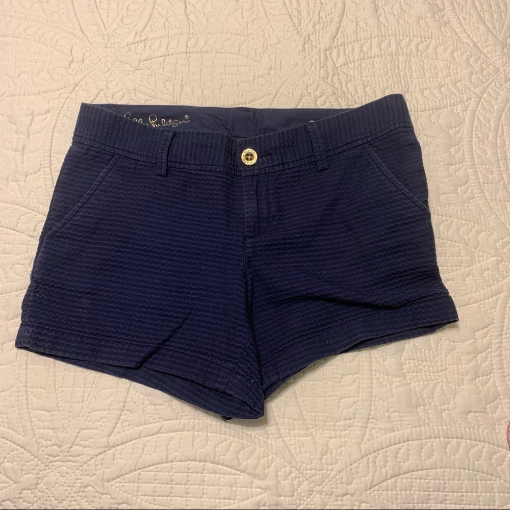 Lilly Pulitzer Callahan Shorts 6 Navy Blue